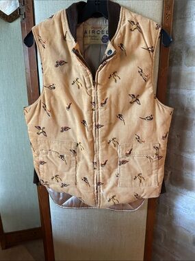 Vintage 50’s Duxbak men’s tan corduroy with satin lining quilted vest